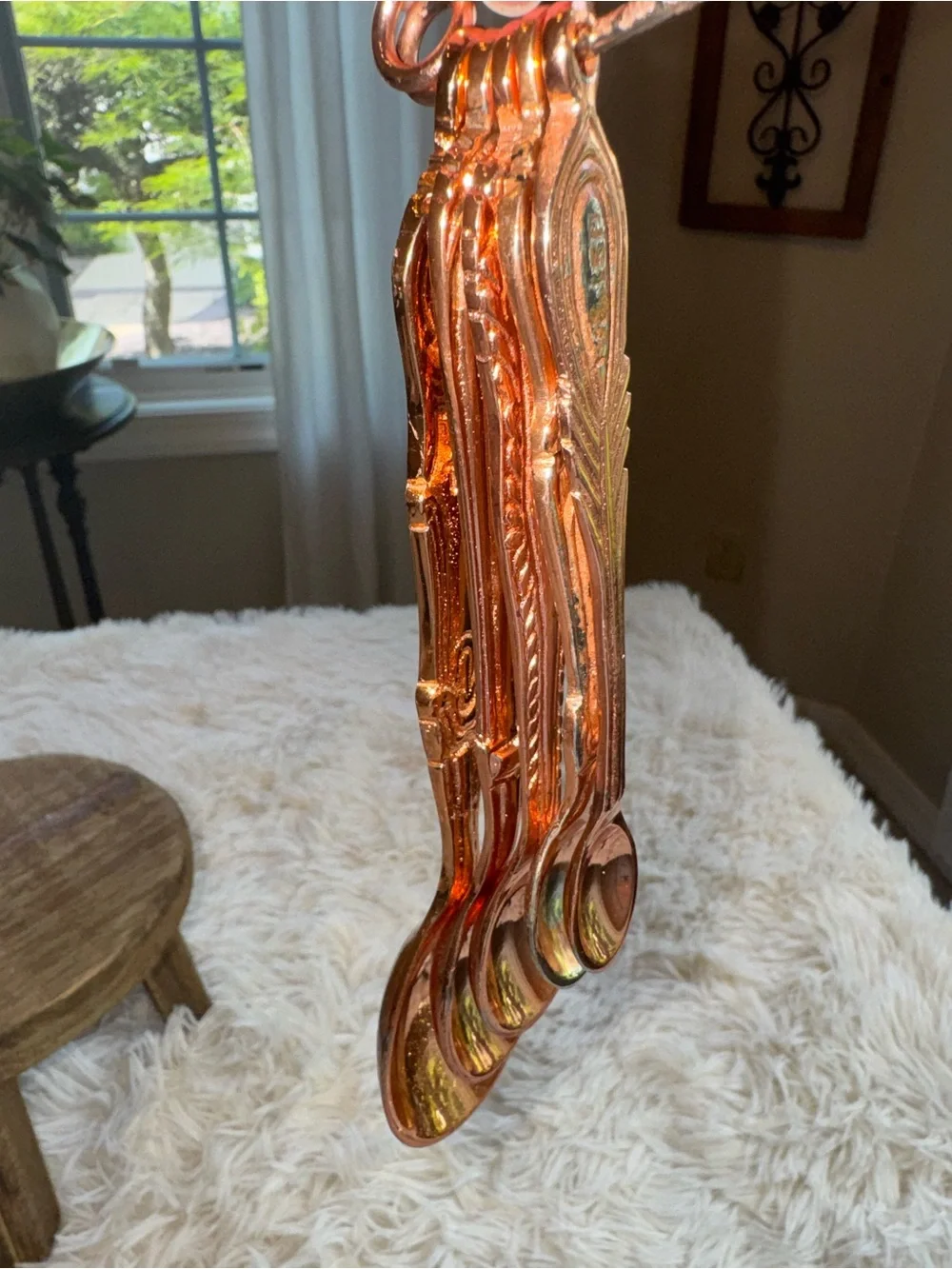 Retired Anthropologie Copper Ornate Measuring Spoon Set